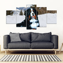Load image into Gallery viewer, Bernese Mountain Dog Print 5 Piece Framed Canvas- Free Shipping