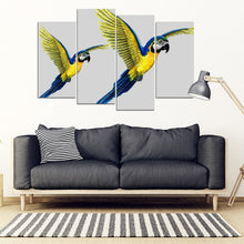 Load image into Gallery viewer, Blue And Yellow Macaw Parrot Print 5 Piece Framed Canvas- Free Shipping