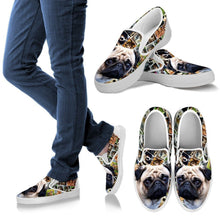 Load image into Gallery viewer, Amazing Pug Print Slip Ons For Women-Express Shipping