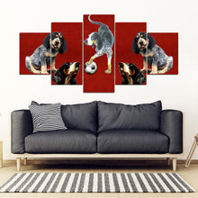 Load image into Gallery viewer, Bluetick Coonhound Print-5 Piece Framed Canvas- Free Shipping