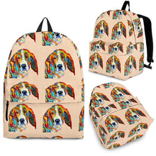 Load image into Gallery viewer, Basset Hound With Puppies Print BackPack - Express Shipping