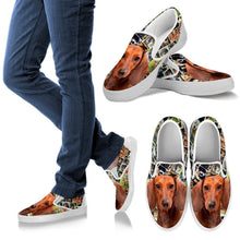 Load image into Gallery viewer, Amazing Dachshund Dog Print Slip Ons For Women-Express Shipping