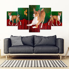Load image into Gallery viewer, Basenji Dog Print-5 Piece Framed Canvas- Free Shipping