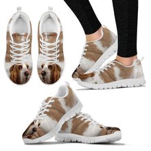 Load image into Gallery viewer, Basset Hound Brown White Print Running Shoes For Women-Free Shipping