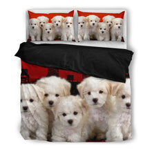 Load image into Gallery viewer, Bichon Frise Puppies Bedding Set- Free Shipping