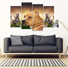 Load image into Gallery viewer, American Staffordshire Terrier With Rose Print- Piece Framed Canvas- Free Shipping