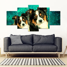 Load image into Gallery viewer, Australian Shepherd Print 5 Piece Framed Canvas- Free Shipping