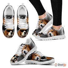 Load image into Gallery viewer, Beagle Dog With Glasses Print Running Shoe (Women)- Free Shipping