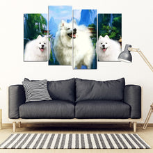 Load image into Gallery viewer, American Eskimo Print- Piece Framed Canvas- Free Shipping