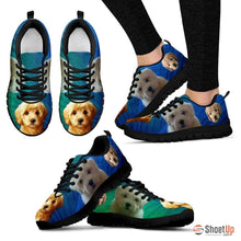 Load image into Gallery viewer, Beautiful Goldendoodle Print Sneakers For Women (White/ Black)- Free Shipping