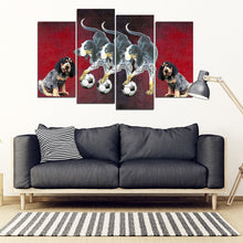 Load image into Gallery viewer, Bluetick Coonhound On Black and Red Print-5 Piece Framed Canvas- Free Shipping