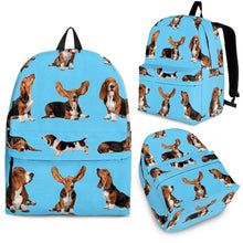Load image into Gallery viewer, Basset Hound With Puppies Print BackPack - Express Shipping