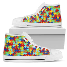 Load image into Gallery viewer, Autism Symbol High Top Canvas Shoes For Women- Free Shipping