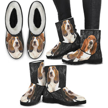 Load image into Gallery viewer, Basset Hound Print Faux Fur Boots For Women-Free Shipping