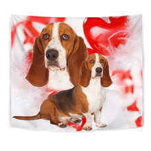Load image into Gallery viewer, Basset Hound On Red Print Tapestry-Free Shipping
