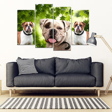 Load image into Gallery viewer, American Bulldog Print- Piece Framed Canvas- Free Shipping