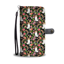 Load image into Gallery viewer, Beagle Dog Floral Print Wallet Case-Free Shipping