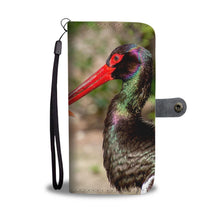 Load image into Gallery viewer, Black Stork Bird Print Wallet Case-Free Shipping
