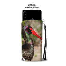 Load image into Gallery viewer, Black Stork Bird Print Wallet Case-Free Shipping