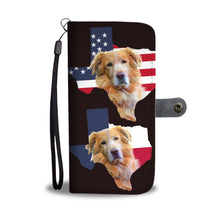 Load image into Gallery viewer, Amazing Golden Retriever Dog On Map Print Wallet Case-Free Shipping-Tx State