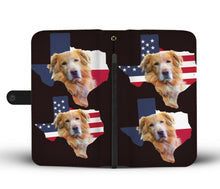 Load image into Gallery viewer, Amazing Golden Retriever Dog On Map Print Wallet Case-Free Shipping-Tx State