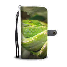 Load image into Gallery viewer, Amazing Green Snake Print Wallet Case-Free Shipping