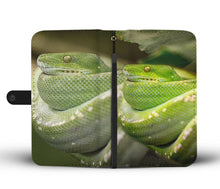 Load image into Gallery viewer, Amazing Green Snake Print Wallet Case-Free Shipping