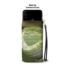 Load image into Gallery viewer, Amazing Green Snake Print Wallet Case-Free Shipping