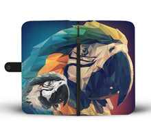 Load image into Gallery viewer, Blue And Yellow Macaw Parrot Vector Art Print Wallet Case-Free Shipping