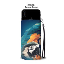 Load image into Gallery viewer, Blue And Yellow Macaw Parrot Vector Art Print Wallet Case-Free Shipping