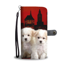 Load image into Gallery viewer, Bichon Frise Puppies On Red Print Wallet Case- Free Shipping