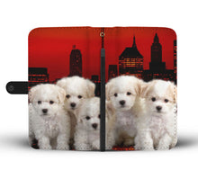 Load image into Gallery viewer, Bichon Frise Puppies On Red Print Wallet Case- Free Shipping