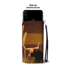 Load image into Gallery viewer, Amazing Texas Longhorn Cattle (Cow) Print Wallet Case-Free Shipping