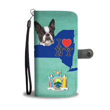 Load image into Gallery viewer, Boston Terrier Dog Print Wallet Case-Free Shipping-NY State