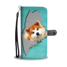 Load image into Gallery viewer, Akita Dog Print Wallet Case-Free Shipping-ME State