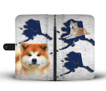 Load image into Gallery viewer, Akita Dog Print Wallet Case-Free Shipping-AK State
