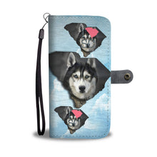 Load image into Gallery viewer, Amazing Siberian Husky Dog Print Wallet Case-Free Shipping-SC State