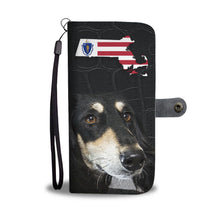 Load image into Gallery viewer, Black Saluki Dog Print Wallet Case-Free Shipping-MA State