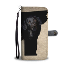 Load image into Gallery viewer, Black Labrador Print Wallet Case-Free Shipping-VT State