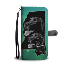 Load image into Gallery viewer, Black Labrador Print Wallet Case-Free Shipping-MS State