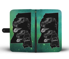 Load image into Gallery viewer, Black Labrador Print Wallet Case-Free Shipping-MS State