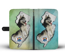Load image into Gallery viewer, Amazing Siberian Husky Print Wallet Case-Free Shipping-NJ State