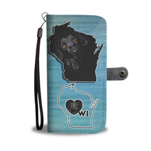 Load image into Gallery viewer, Amazing Black Labrador Print Wallet Case-Free Shipping-WI State