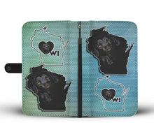 Load image into Gallery viewer, Amazing Black Labrador Print Wallet Case-Free Shipping-WI State