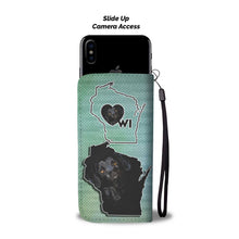 Load image into Gallery viewer, Amazing Black Labrador Print Wallet Case-Free Shipping-WI State