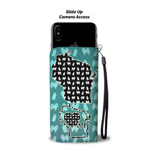 Load image into Gallery viewer, American Eskimo Pattern Print Wallet Case-Free Shipping-WI State