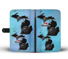 Load image into Gallery viewer, Black Labrador Print Wallet Case-Free Shipping-MI State