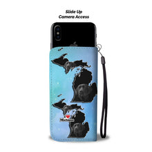 Load image into Gallery viewer, Black Labrador Print Wallet Case-Free Shipping-MI State