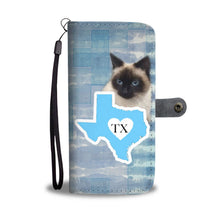 Load image into Gallery viewer, Balinese Cat Print Wallet Case-Free Shipping-TX State