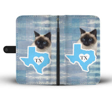 Load image into Gallery viewer, Balinese Cat Print Wallet Case-Free Shipping-TX State
